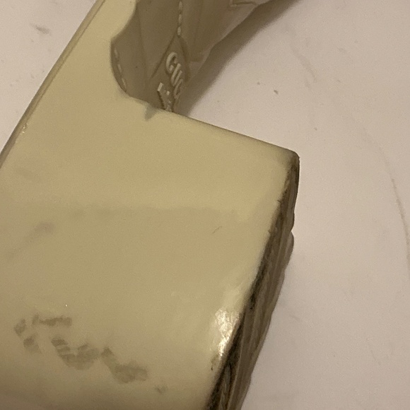 Gucci Rubber Slides Block Heel Sandals Putty Color Size 10 - Picture 11 of 12